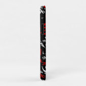 Red Black Musical Notes skull Case-Mate iPhone Case (Achterkant/rechts)