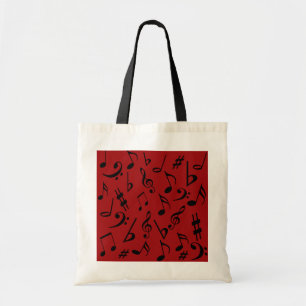 Red Black Muzieknoten Bag Tote Bag