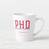 Red Black Name Keepomwille PhD Afstuderen Latte Mok (Rechts)