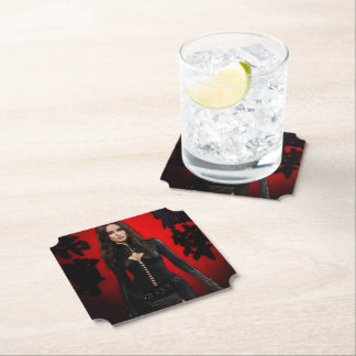 Red Black paper coaster Kartonnen Onderzetters