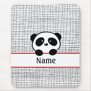 Red Black Personalized Panda Beer Mousepad Muismat