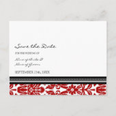 Red Black Photo Enregistrer la date Cartes postale (Dos)