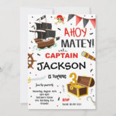 Red Black Pirate Invitation Anniversaire (Devant)