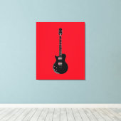Red Black Pop Art Electric Gitar Canvas Afdruk (Insitu (Houten vloer))