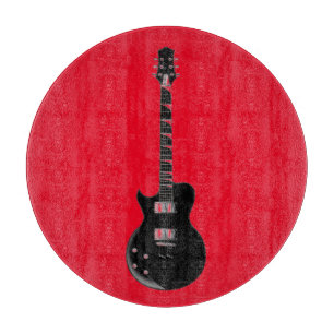 Red Black Pop Art Electric Gitar Snijplank