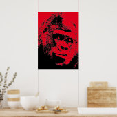 Red Black Pop Art Gorilla Poster (Keuken)