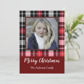 Red Black Pset Feestdagenkaart (Staand voorkant)