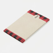 Red Black Pset Kraft Rustic Monogram Initiaal Post-it® Notes (Schuin)
