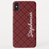 Red Black Retro Tartan Case-Mate iPhone Case (Achterkant)