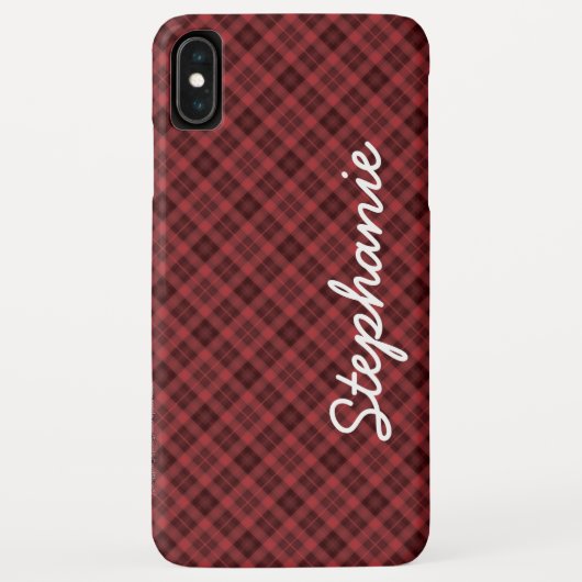 Red Black Retro Tartan Case-Mate iPhone Case (Achterkant)