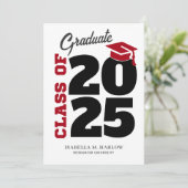 Red Black Retro University College Afstuderen Aankondiging (Staand voorkant)