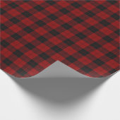 Red Black Rustic Buffalo Pset Checkered Farmhouse Cadeaupapier (Hoek)