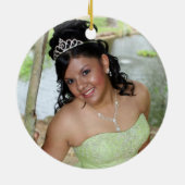 Red Black Silver Zebra Sweet 15 Photo Ornament (Achterkant)