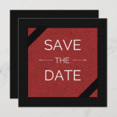 Red Black slaat de datum op Save The Date (Voorkant / Achterkant)