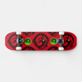 RED BLACK SNAKE DRAGON, Green Emerald Skateboard (Horizontaal)