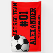 Red Black Soccer Team Spandoek (Verticaal)