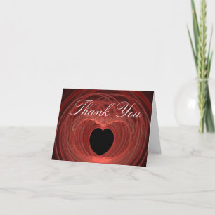 Red Black Spiral Abstract Heart Gratitude-Sjabloon Bedankkaart
