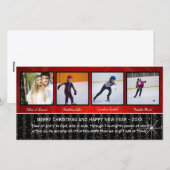 Red/Black Stars 4 Photos - Carte photo de Noël (Devant / Derrière)