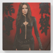 Red Black stone coaster Stenen Onderzetter (Voorkant)