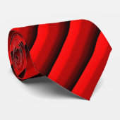 Red Black Stripe Patroon Stropdas (Opgerold)