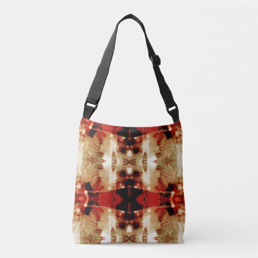 Red Black Tan White Symmetrisch ontwerp voor het z Crossbody Tas (Voorkant)