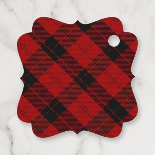 Red Black Tartan Bedankjes Labels (Achterkant)