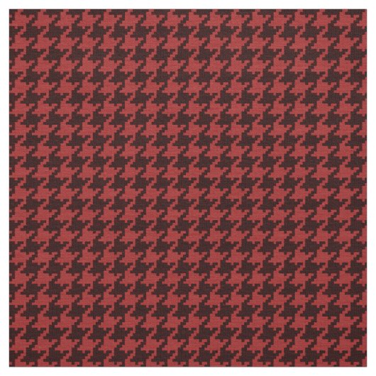 Red Black Textured Houndstooth Geometric Pattern Stof (Swatch)