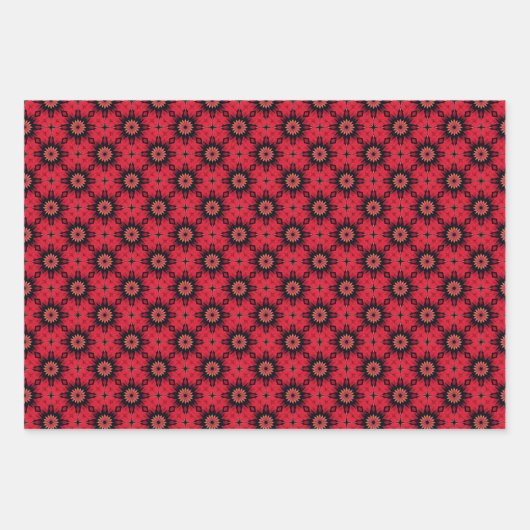Red & Black Tile Pattern Inpakpapier Vel (Voorkant)