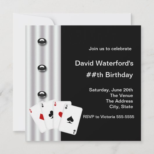 Red Black Tuxedo Mans Anniversaire Invitations (Dos)