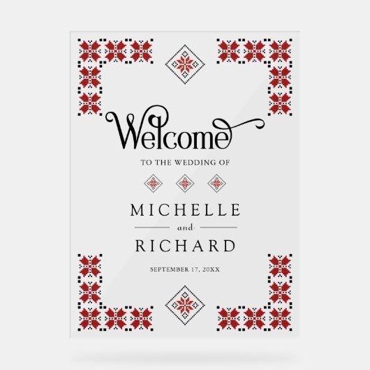 Red Black Ukrainian Wedding Welcome (Recto)