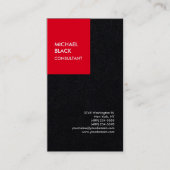Red Black Unique Modern Minimalist Plain Visitekaartje (Voorkant)