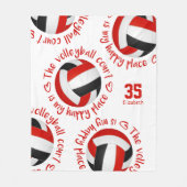 red black volleyball court happy place typography fleece deken (Voorkant)