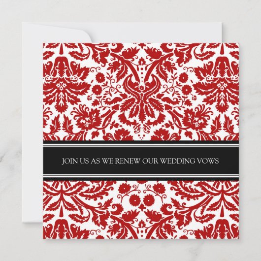 Red Black Wedding Vow Renewal Uitnodiging (Voorkant)