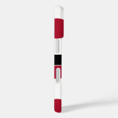 Red Black White Big Polka Dot Monogram Case-Mate iPhone Case (Achterkant / Rechts)