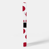 Red Black White Big Polka Dot Monogram Case-Mate iPhone Case (Achterkant / Links)