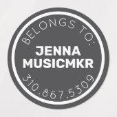 Red Black White Circle Adhesive / Waterproof Label (Design 1)