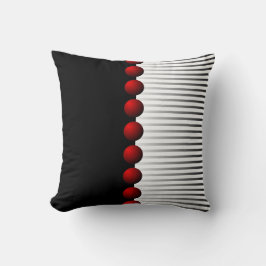 Red Black White en grijs Abstract Kussen