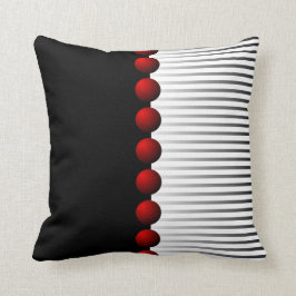 Red Black White en grijs Abstract Kussen