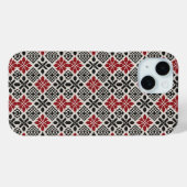 Red Black White Geometric Keffiyeh Folk Pattern Case-Mate iPhone Case (Achterkant (horizontaal))