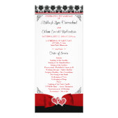 Red, Black, White Love Hearts Programme de mariage (Devant)
