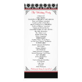 Red, Black, White Love Hearts Programme de mariage (Dos)
