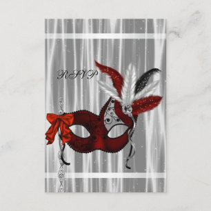 Red Black White Masquerade Party RSVP