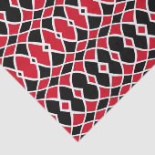 Red Black White op Art Mosaic Geometric Pattern Tissuepapier (Detail)