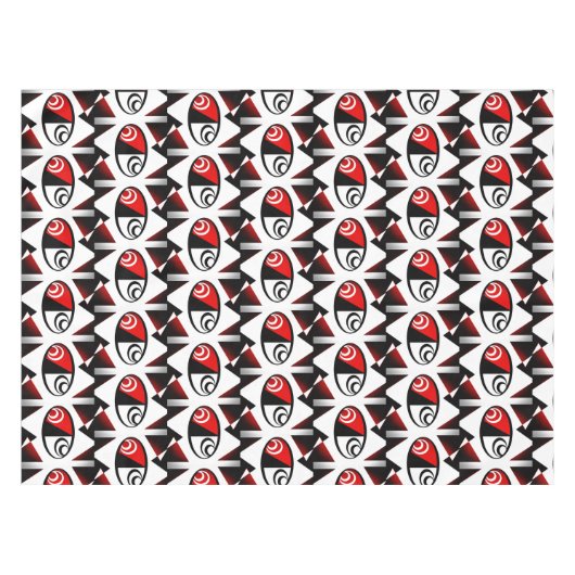 Red Black White Pattern Tafelkleed (Voorkant (Horizontaal))