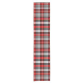 Red Black White Plaid Tartan Pattern Design  Korte Tafelloper (Voorkant)