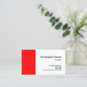 Red Black White Simple Plain Architect Klassiek Visitekaartje (Staand voorkant)