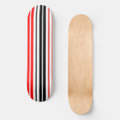 Red Black White Stripes Pattern Design  Skateboard (Voorkant)