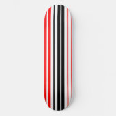 Red Black White Stripes Pattern Design  Skateboard (Voorkant)