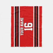 Red Black White Team Jersey Fleece Deken (Voorkant)