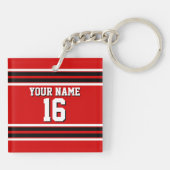 Red Black White Team Jersey Sleutelhanger (Achterkant)